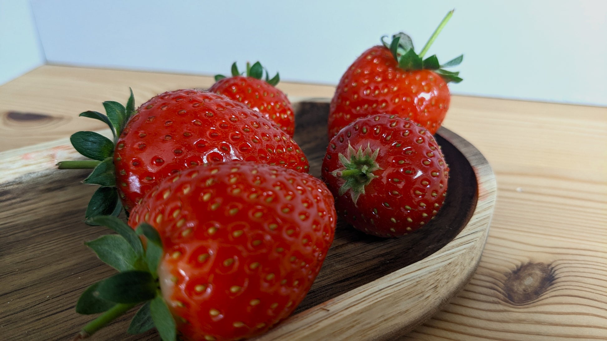 Close up shot of ripe strawberries 